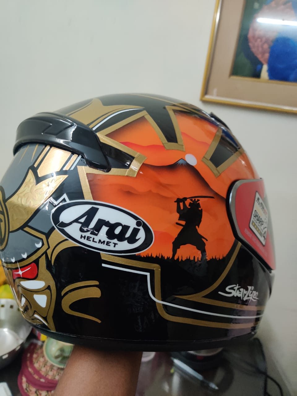 Ls2 custom painted helmet in arai design 3