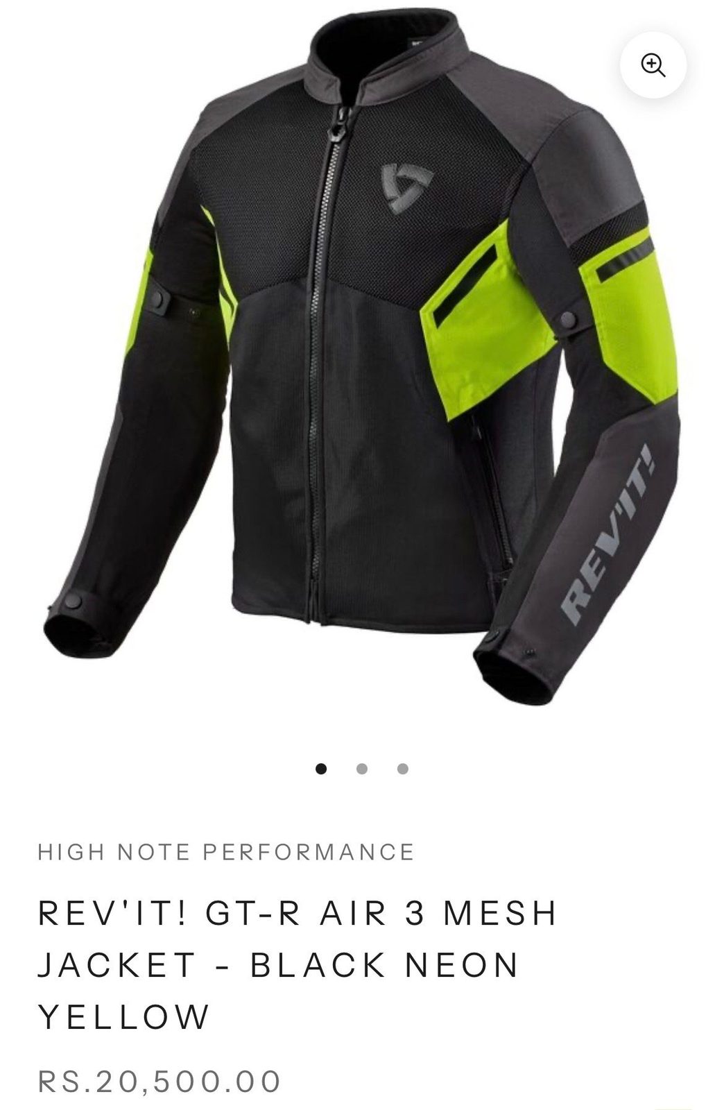  REV'IT! GT-R AIR 3 MESH JACKET - BLACK NEON YELLOW XL SIZE  - image 1