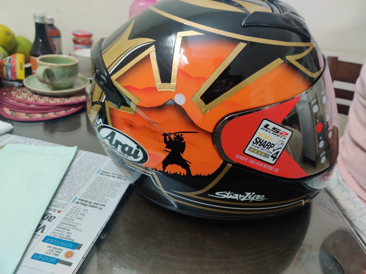 Ls2 custom painted helmet in arai design - image 1