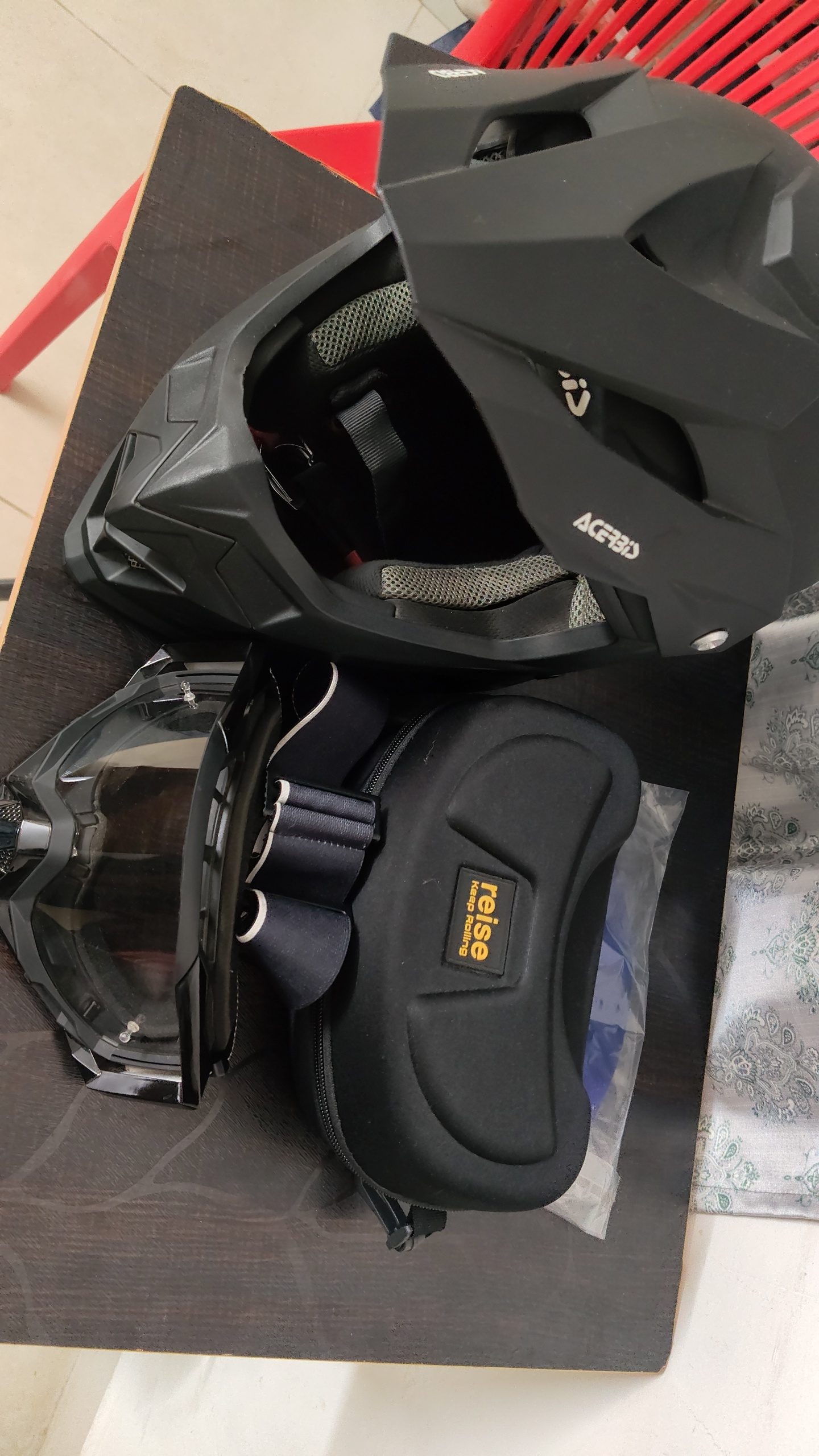Mx helmet and goggles  - image 1