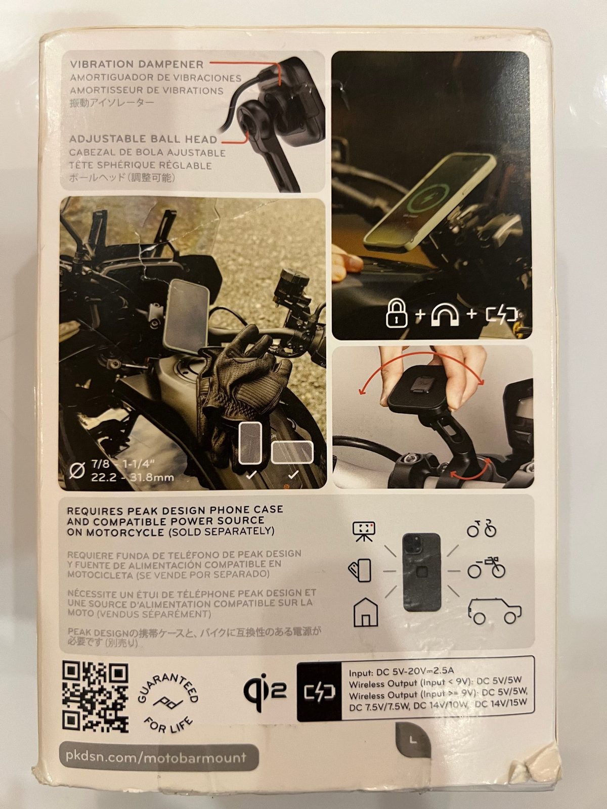 Peak Design Wireless Charging Motorcycle Bar Mount. 3