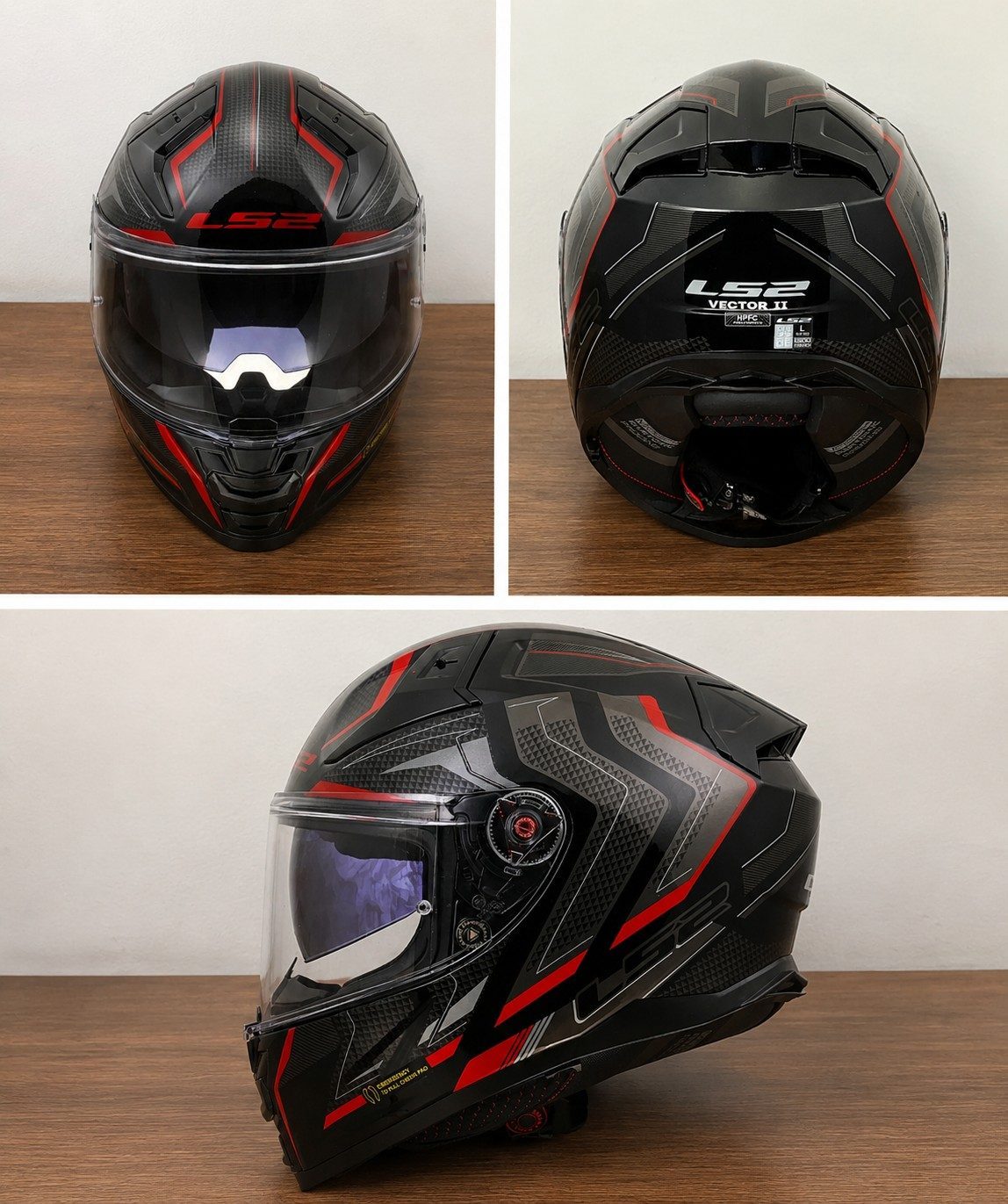 LS2 FF811 Vector II Alizer Helmet - Gloss Black Red - image 1