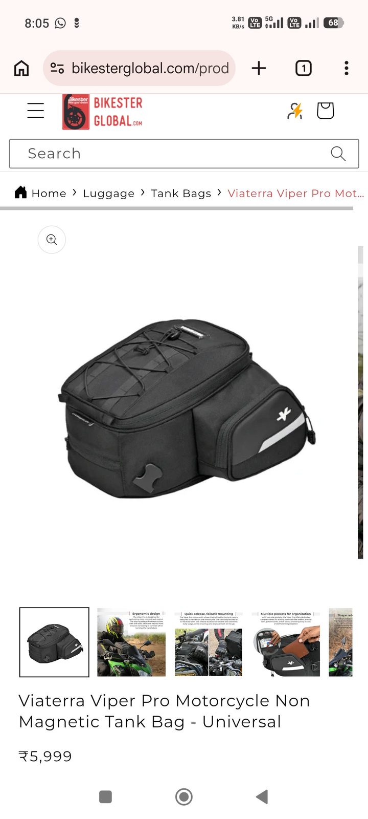 Viaterra Viper Pro tank bag  - image 1