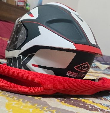 SMK Titan Firefly Matt Grey White Red (MA613) | Size S | Extra XS Inner Pad 3